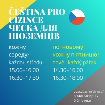 Každý pátek další kurzy češtiny od 14:30-16:00 a 16:30-18:00