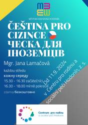 foto - Čeština pro cizince – začínáme 11.9.2024 v Centru pro rodinu a sociální péči Hodonín