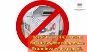foto - Pozor 15. 7. - 14. 8.  bude návratový box na pobočce Brandlova nedostupný!!!