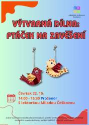 foto - Výtvarná dílna v ProSenioru: Ptáček na zavěšení